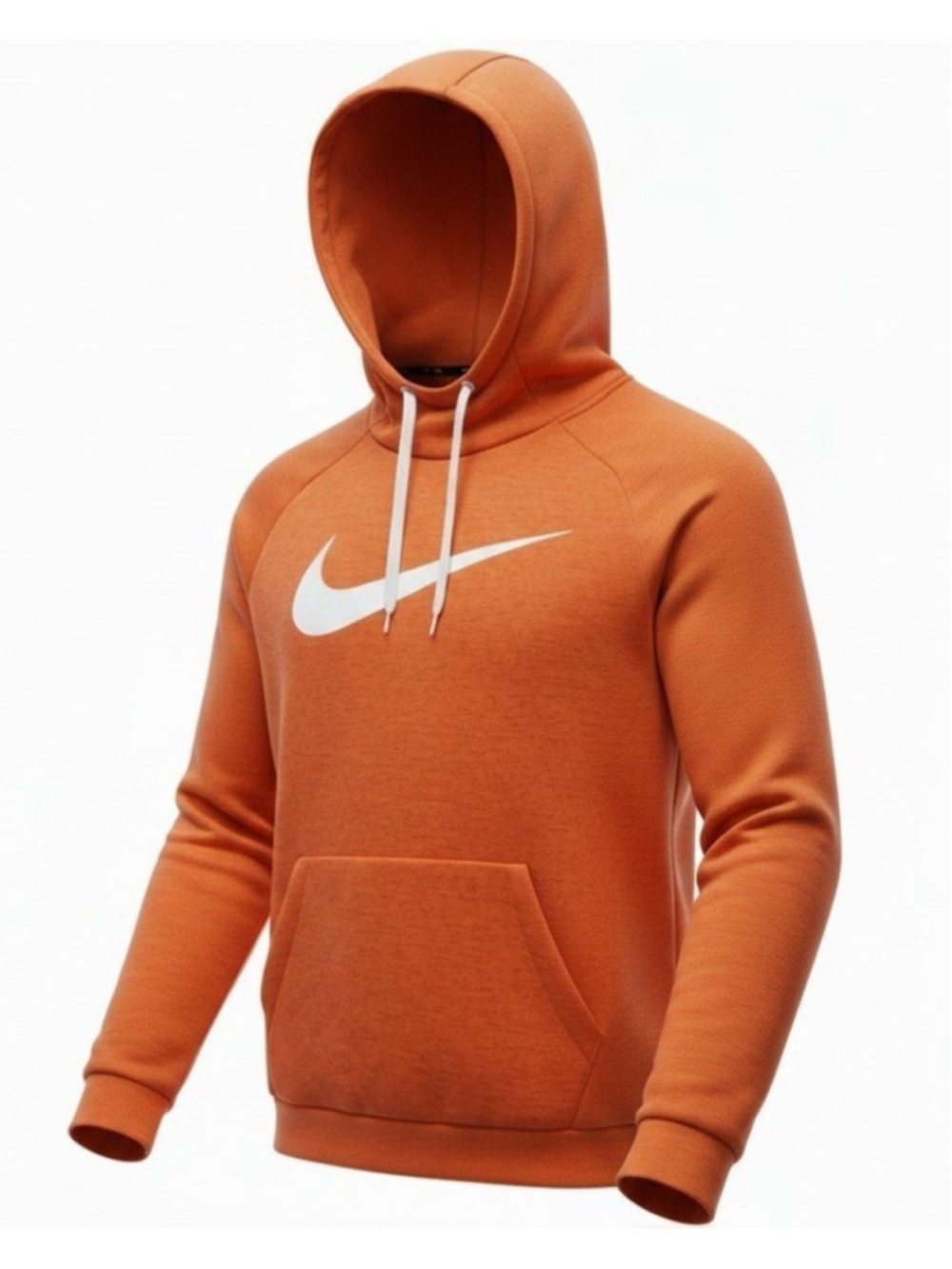 Nike Dri-FIT Men's Orange Pullover Long-Sleeves Hoodie Sweatshirt Size Large